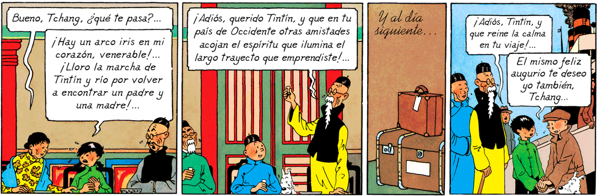 Fin du Lotus bleu Tintin dit au revoir à Tchang